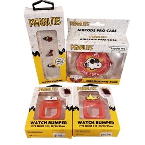 CultureFly Peanuts Snoopy Lot -‎ AirPods Pro Case, Watch Charms, 2 Watch Bumpers